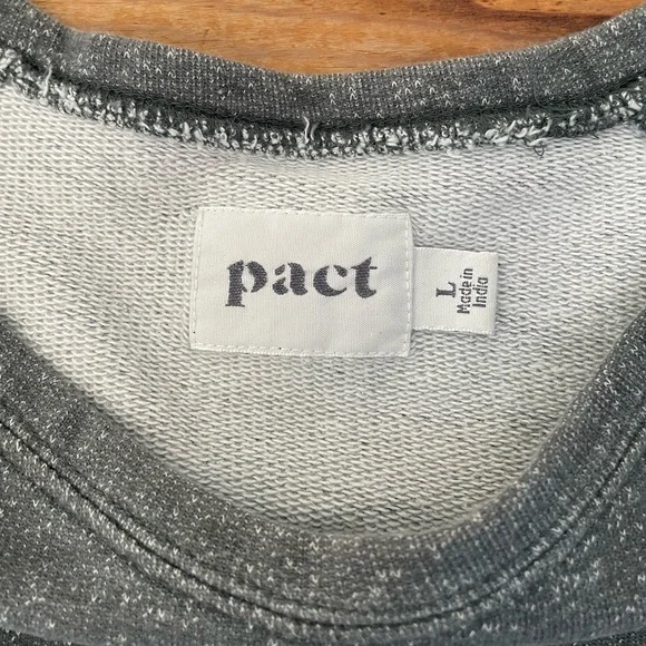 Pact 100% Organic Cotton Crewneck Sweatshirt Green Lightweight Women’s L - Picture 3 of 9